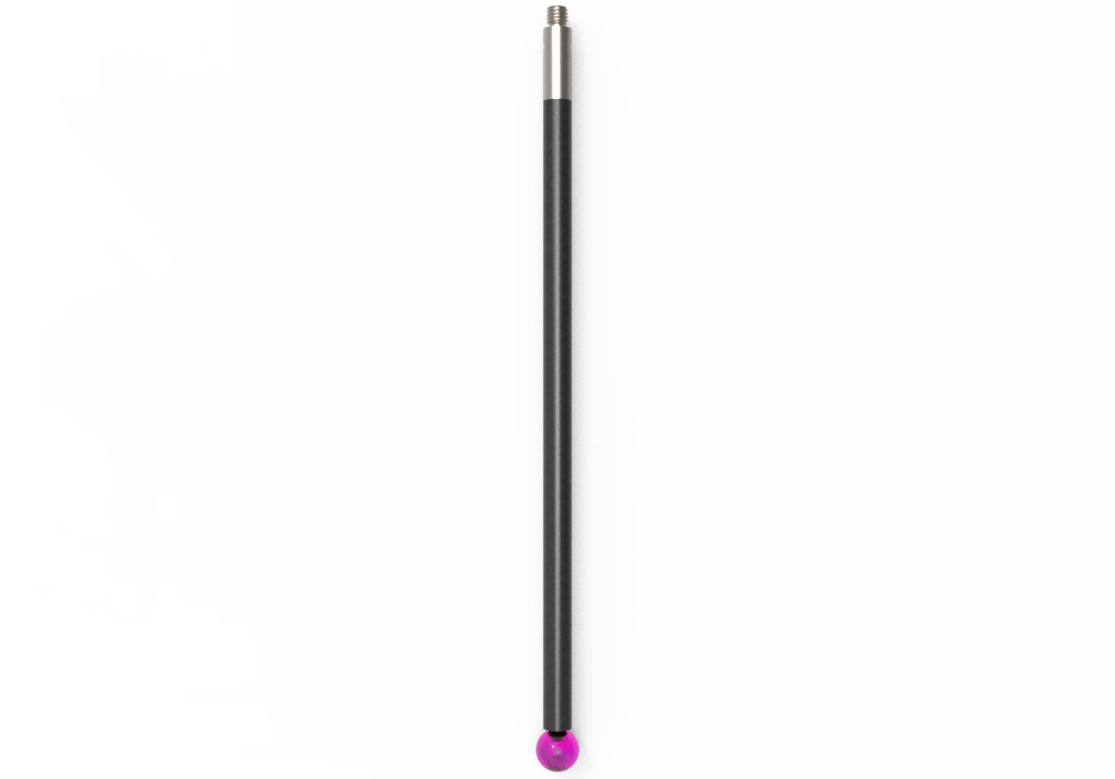 Gerade Taster;  Grundkörper: Stahl; Schaft: Kohlefaser; Kugel: Rubin