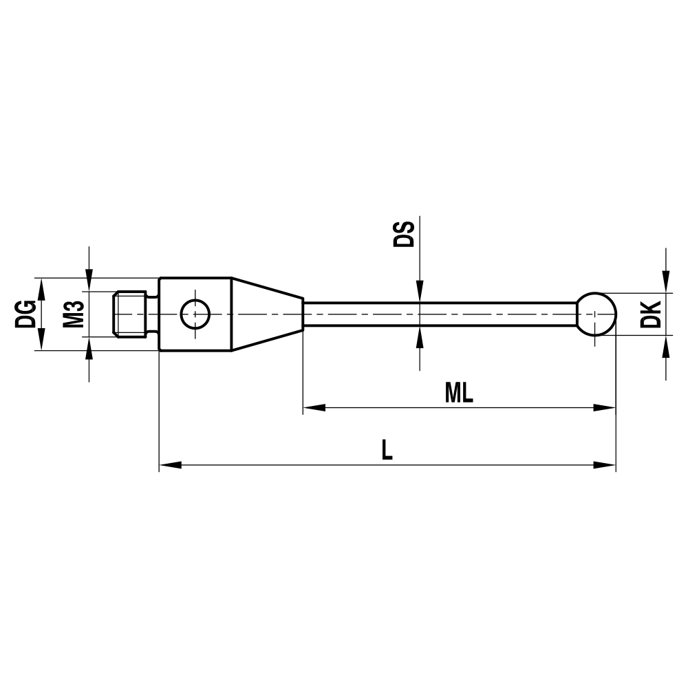 Zeichnung vom Produkt TH M3 025 05 030