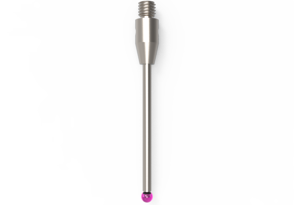 Gerade Taster;  Grundkörper: Stahl; Schaft: Hartmetall; Kugel: Rubin