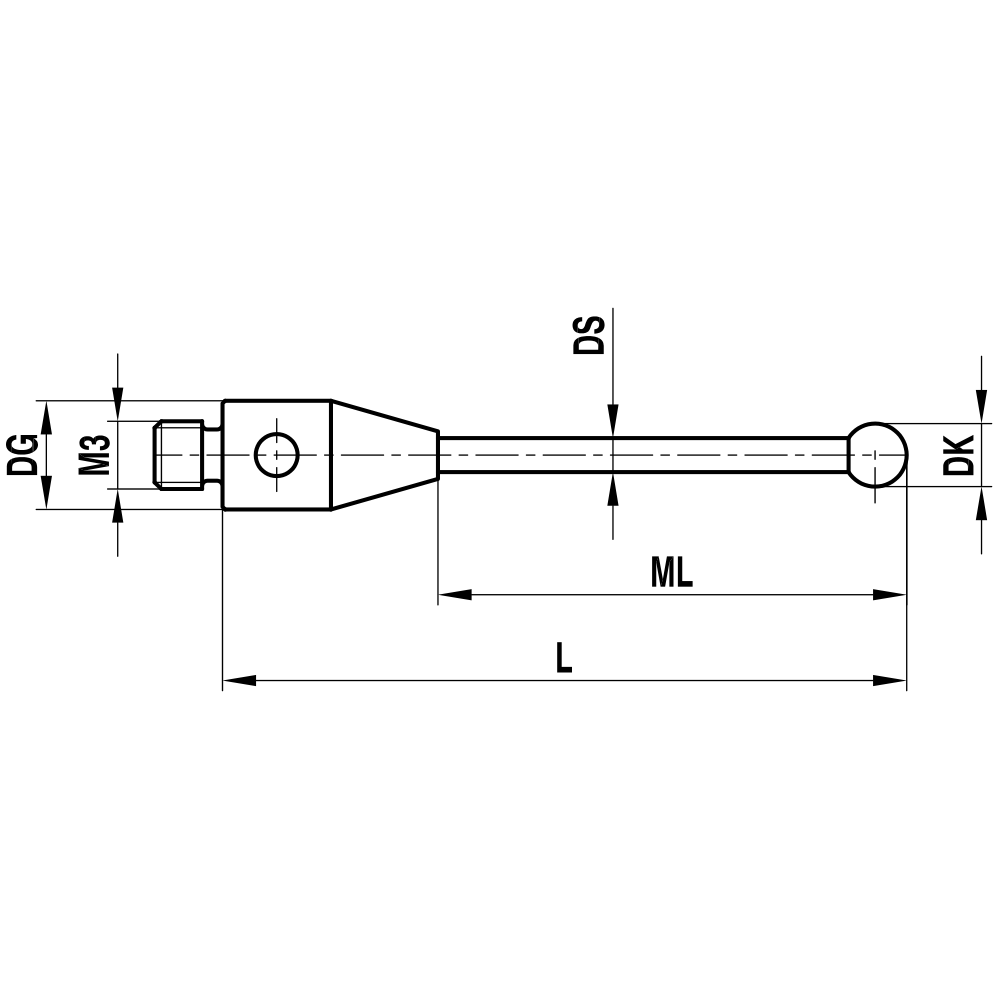 Zeichnung vom Produkt TH M3 S25 04 022