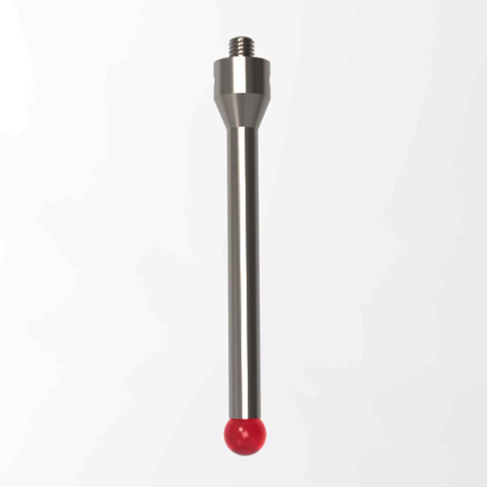 Gerade Taster;  Grundkörper: Stahl; Schaft: Stahl; Kugel: Rubin