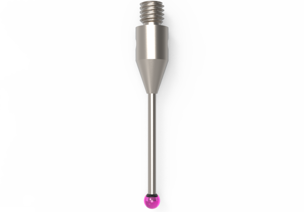 Gerade Taster;  Grundkörper: Stahl; Schaft: Hartmetall; Kugel: Rubin