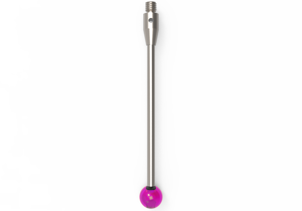 Gerade Taster;  Grundkörper: Stahl; Schaft: Hartmetall; Kugel: Rubin