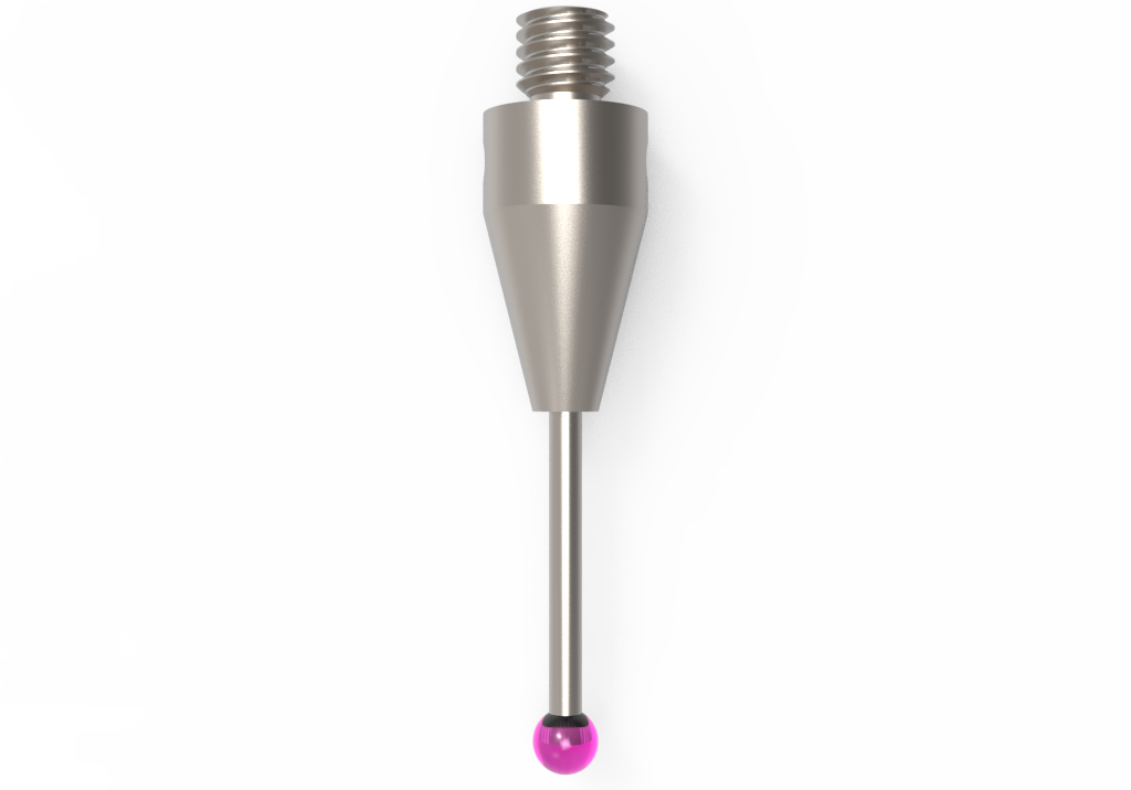 Gerade Taster;  Grundkörper: Titan; Schaft: Hartmetall; Kugel: Rubin