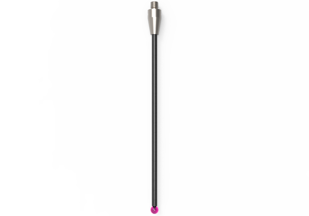 Gerade Taster;  Grundkörper: Titan; Schaft: Kohlefaser; Kugel: Rubin