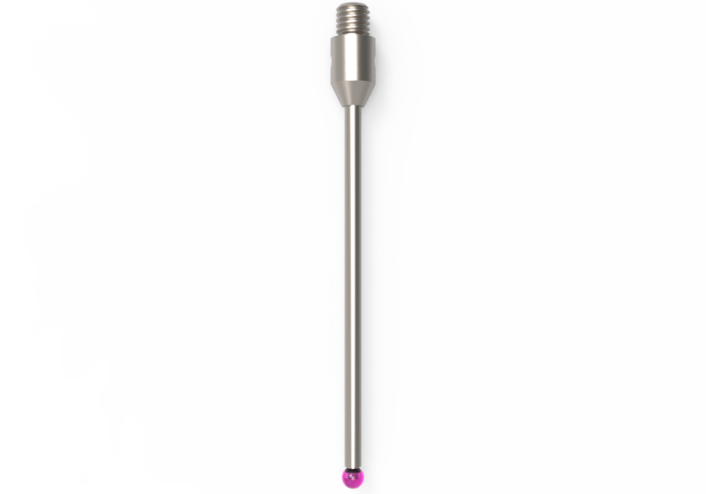 Gerade Taster;  Grundkörper: Stahl; Schaft: Hartmetall; Kugel: Rubin