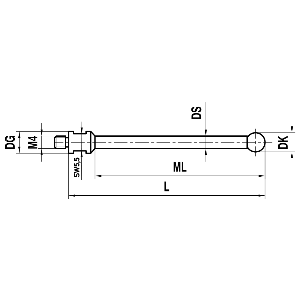 Zeichnung vom Produkt TH M4 020 07 020