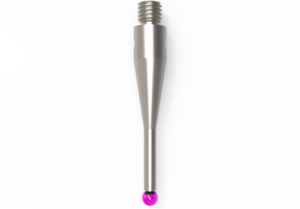 Gerade Taster;  Grundkörper: Stahl; Schaft: Stahl; Kugel: Rubin