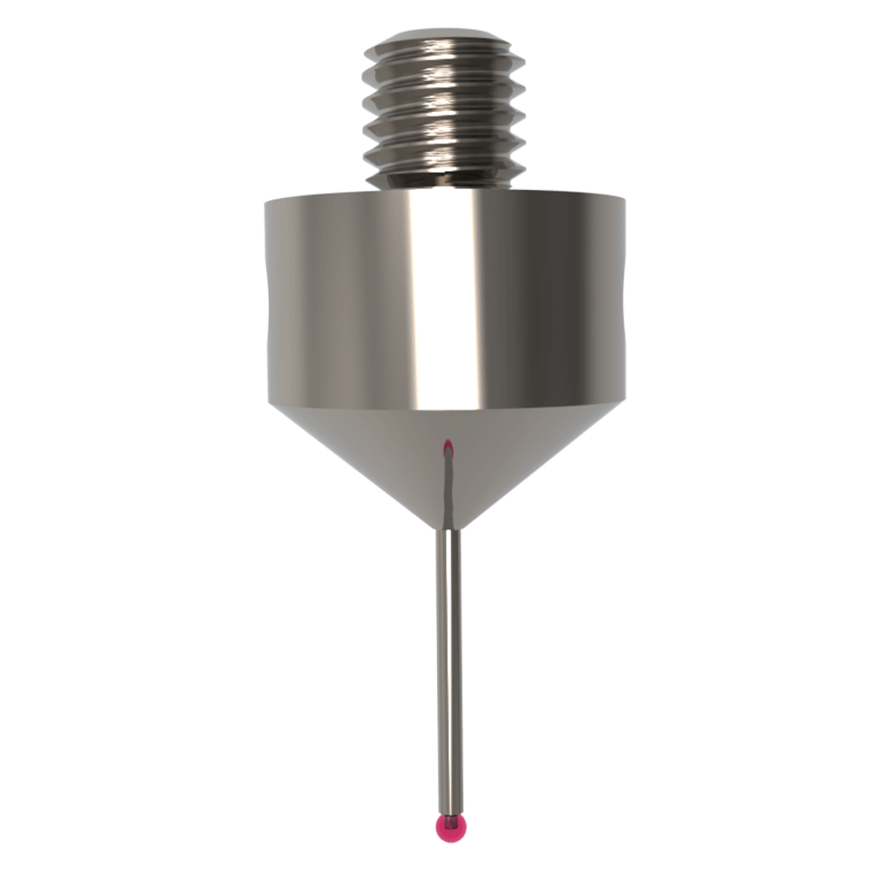 Gerade Taster;  Grundkörper: Stahl; Schaft: Hartmetall; Kugel: Rubin