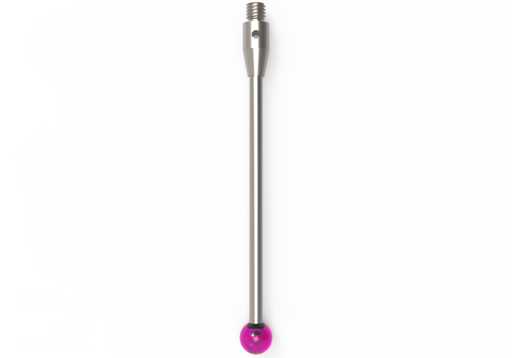 Gerade Taster;  Grundkörper: Stahl; Schaft: Hartmetall; Kugel: Rubin