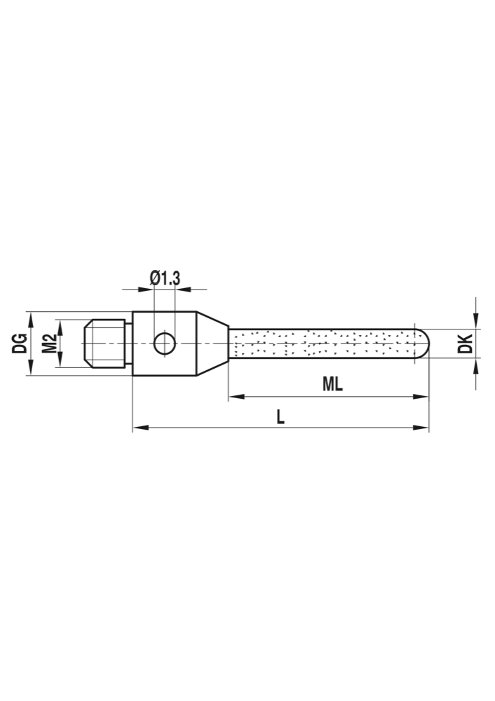 M2 Zylindertaster mit kugelförmigem Ende