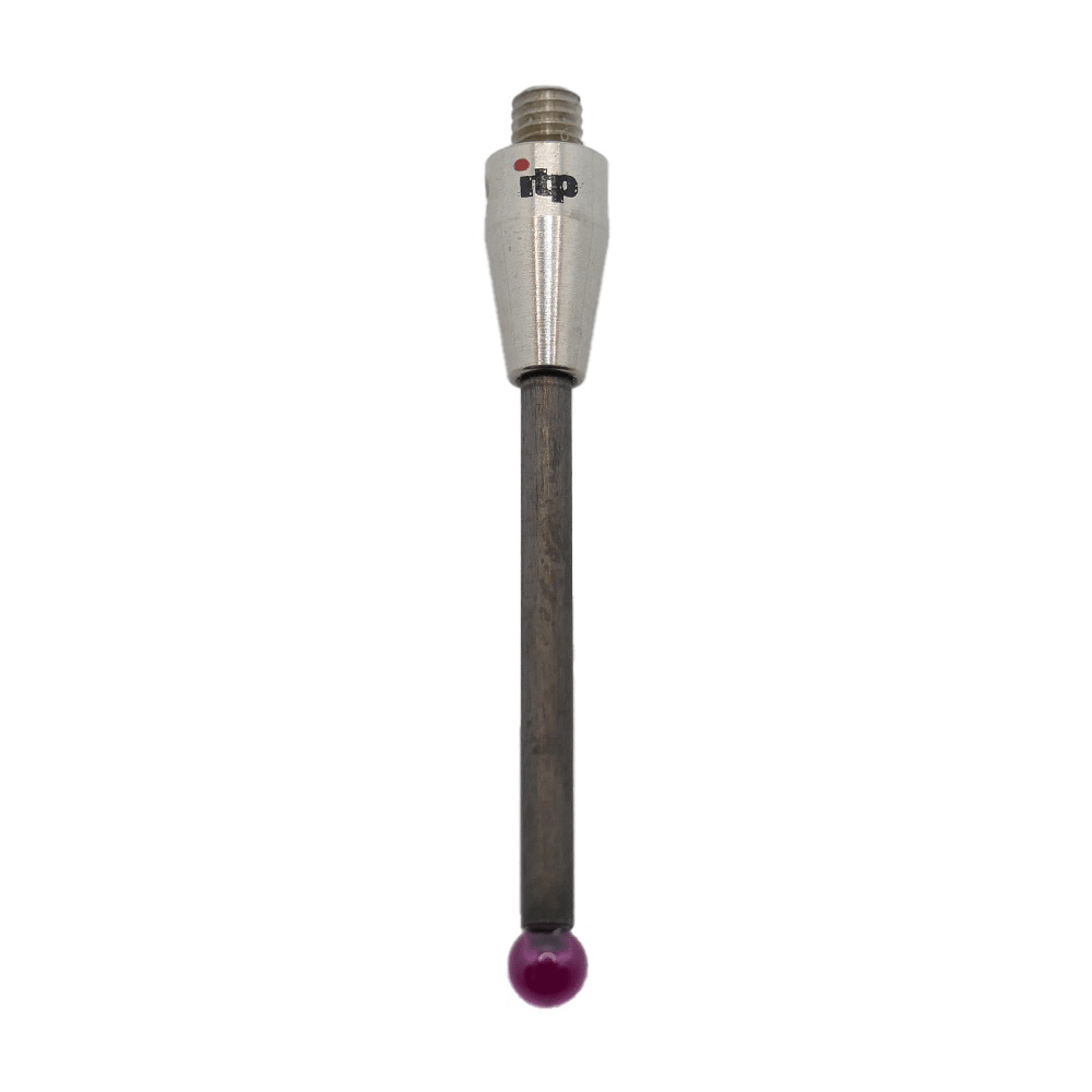 Gerade Taster;  Grundkörper: Titan; Schaft: Kohlefaser; Kugel: Rubin