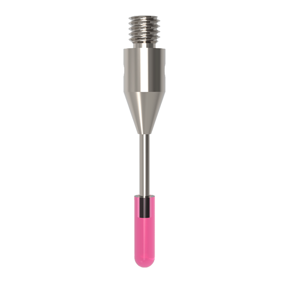 Zylindertaster;  Grundkörper: Stahl; Schaft: Hartmetall; Kugel: Rubin Zylindertaster;  Grundkörper: Stahl; Schaft: Hartmetall; Kugel: Rubin