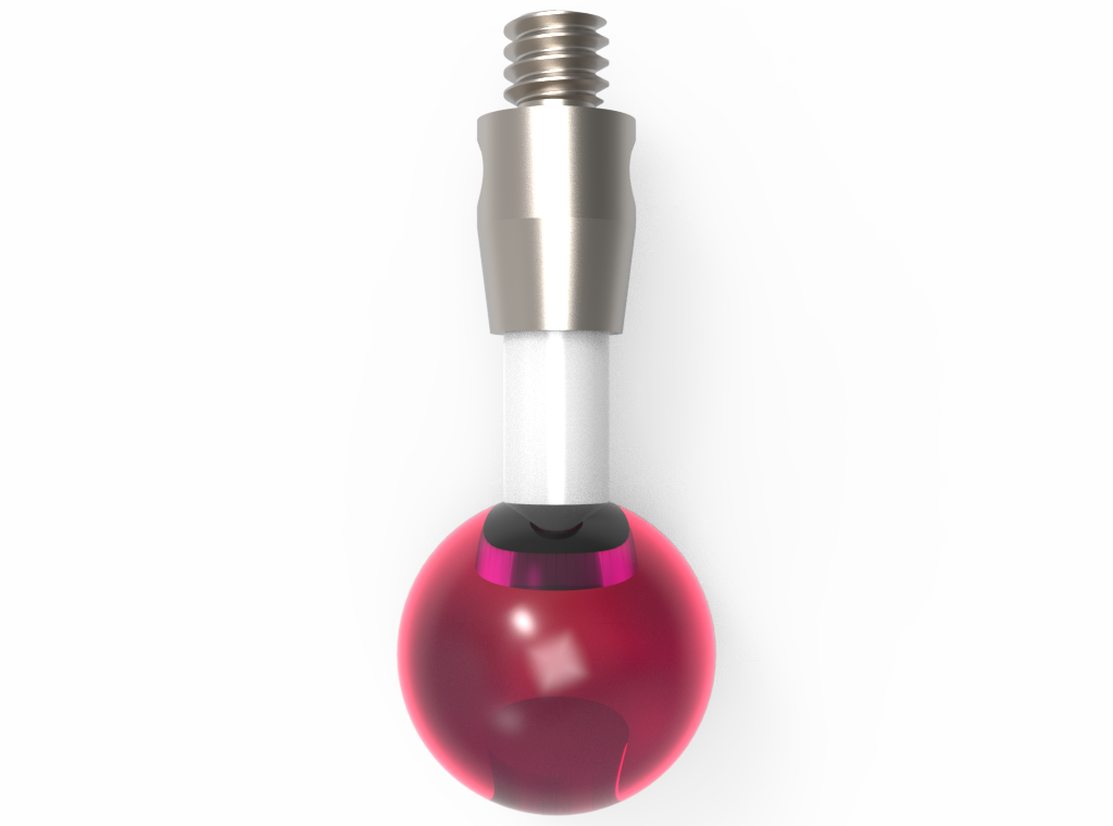 Gerade Taster;  Grundkörper: Stahl; Schaft: Keramik; Kugel: Rubin