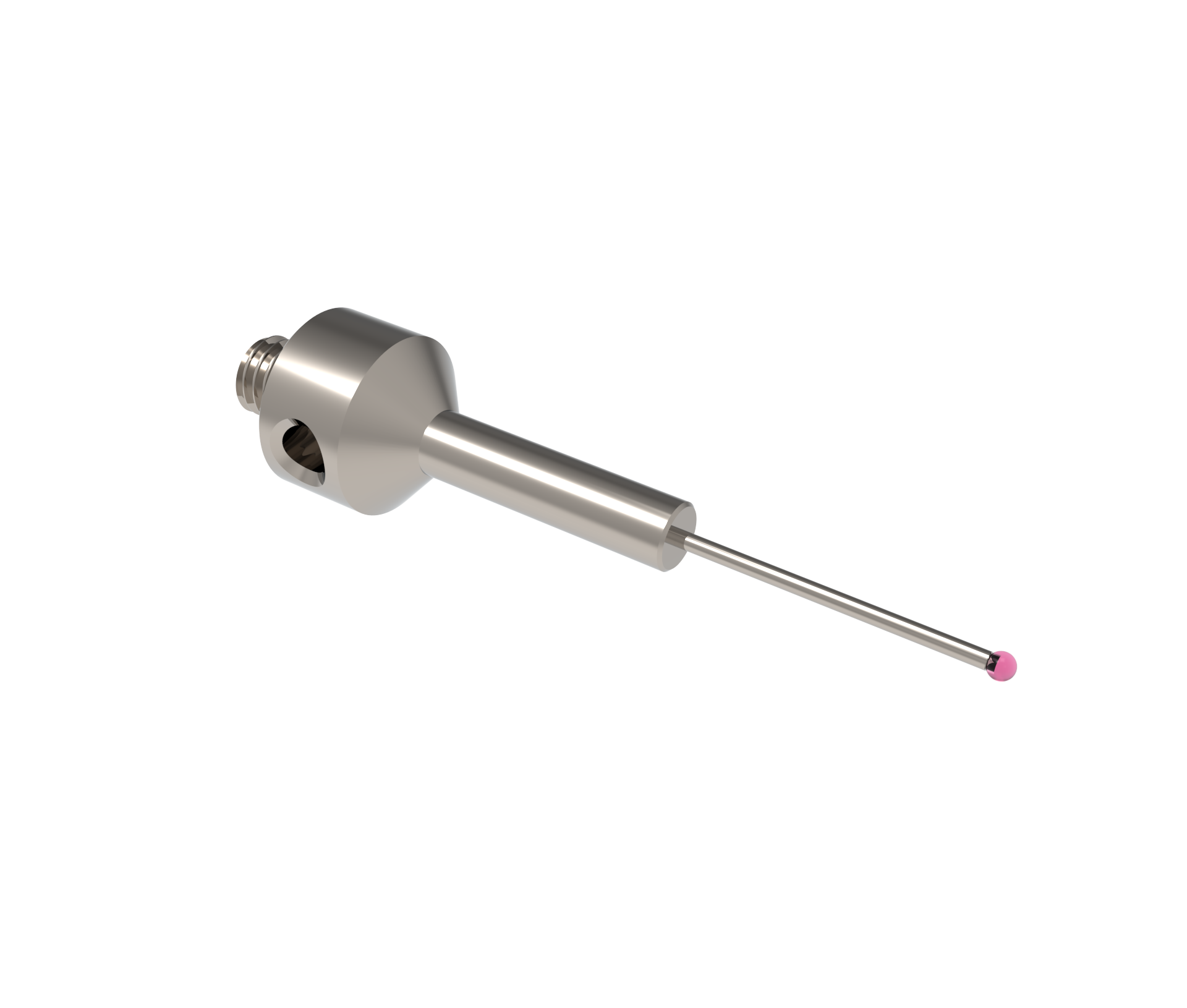 Gerade Taster;  Grundkörper: Stahl; Schaft: Hartmetall; Kugel: Rubin