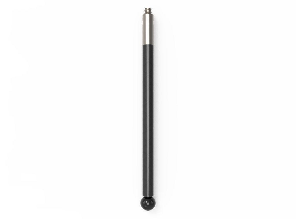 Gerade Taster;  Grundkörper: Stahl; Schaft: Kohlefaser; Kugel: Siliziumnitrid