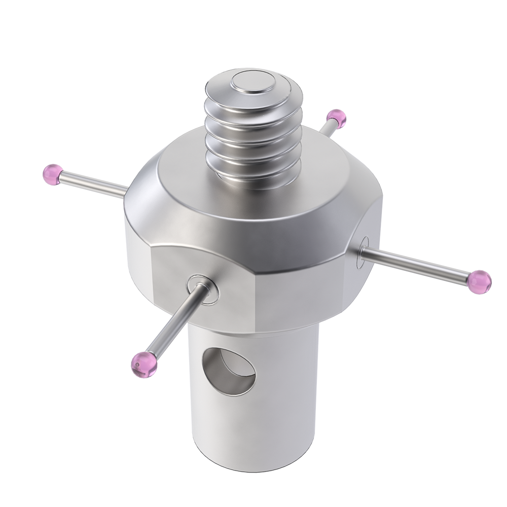 Sterntaster;  Grundkörper: Stahl; Schaft: Hartmetall; Kugel: Rubin