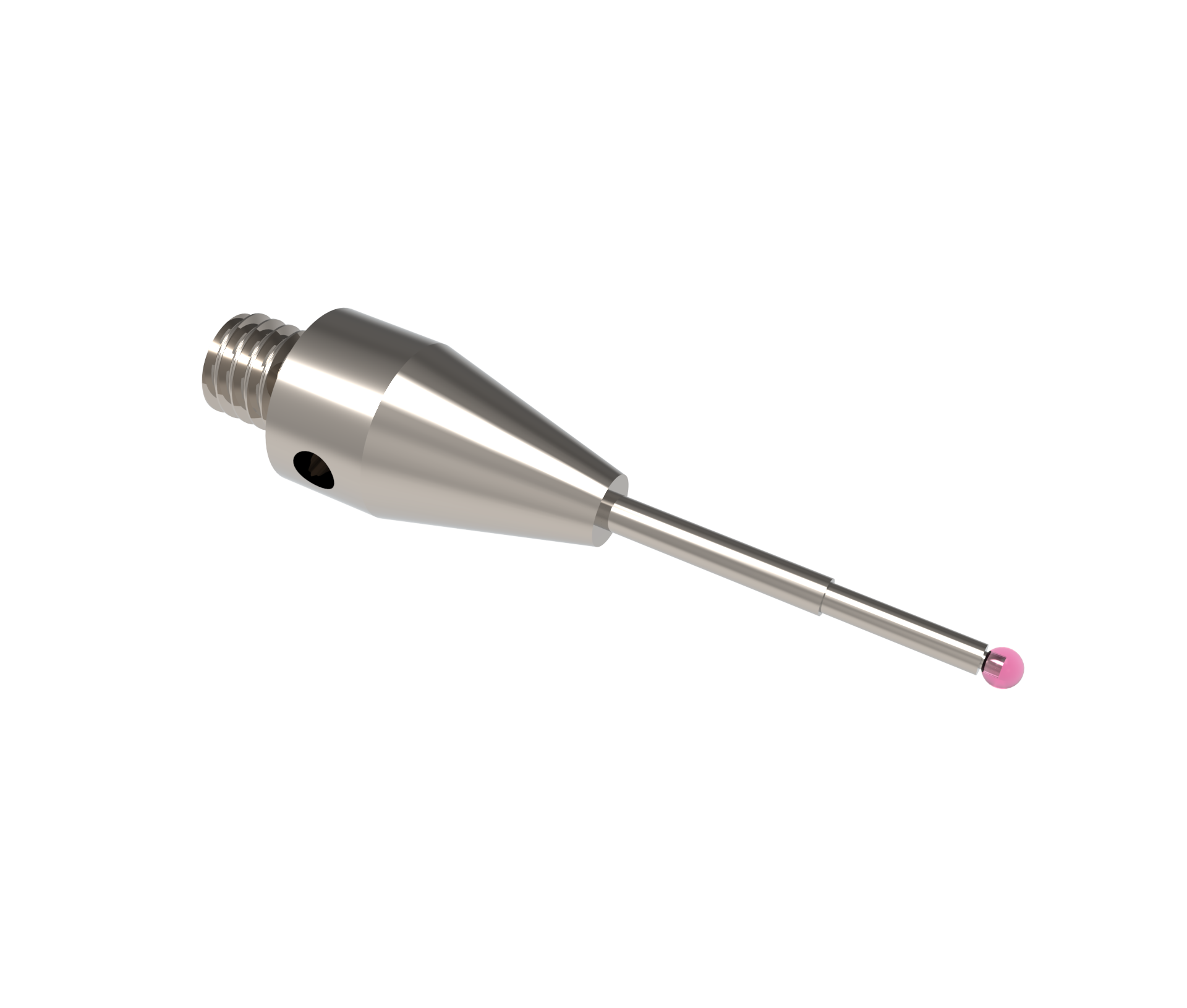 Gerade Taster;  Grundkörper: Stahl; Schaft: Hartmetall; Kugel: Rubin