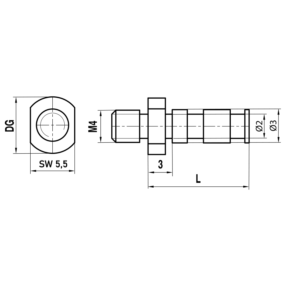 Zeichnung vom Produkt BI M4 000 07 016 Zeichnung vom Produkt BI M4 000 07 016