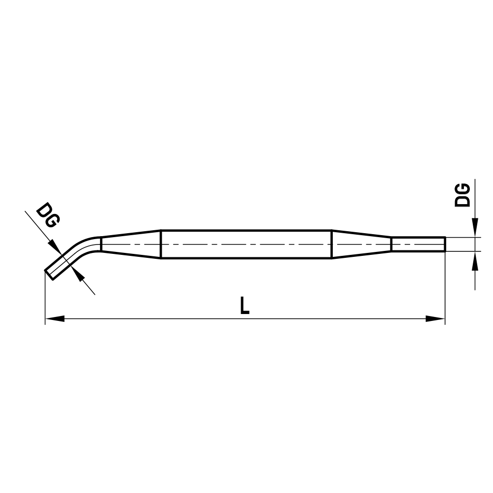 Drawing of product Stylus tool for components with thread M4