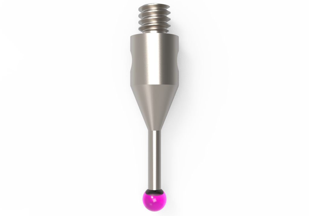 Gerade Taster;  Grundkörper: Stahl; Schaft: Stahl; Kugel: Rubin