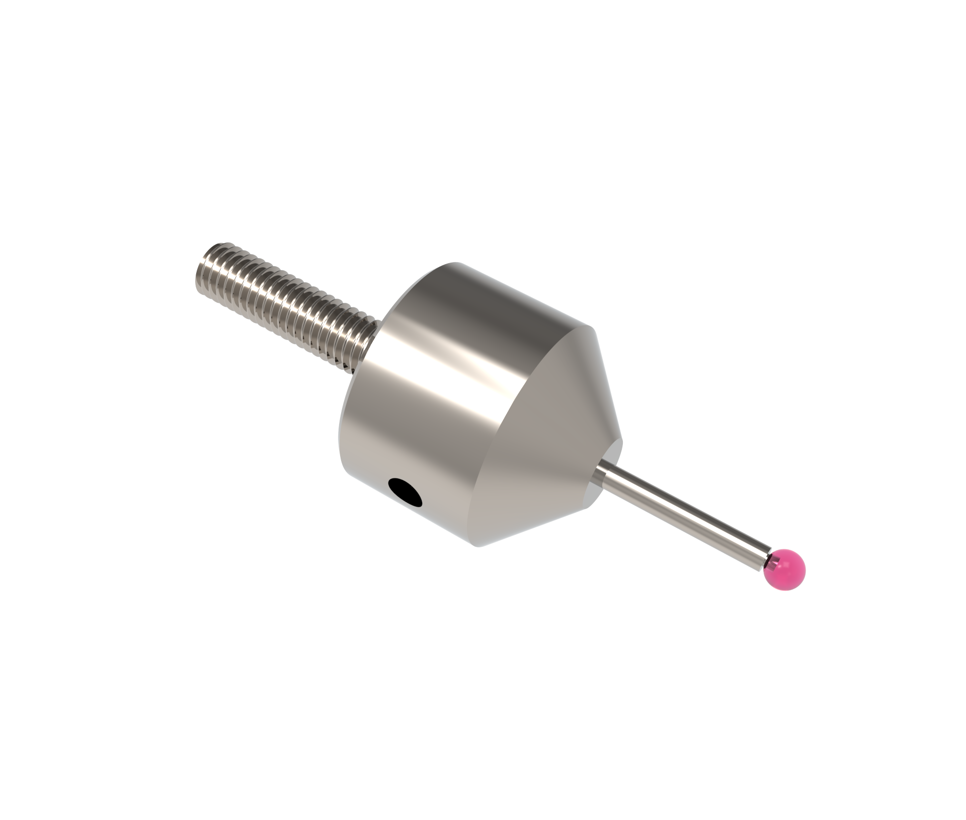 Gerade Taster;  Grundkörper: Stahl; Schaft: Hartmetall; Kugel: Rubin