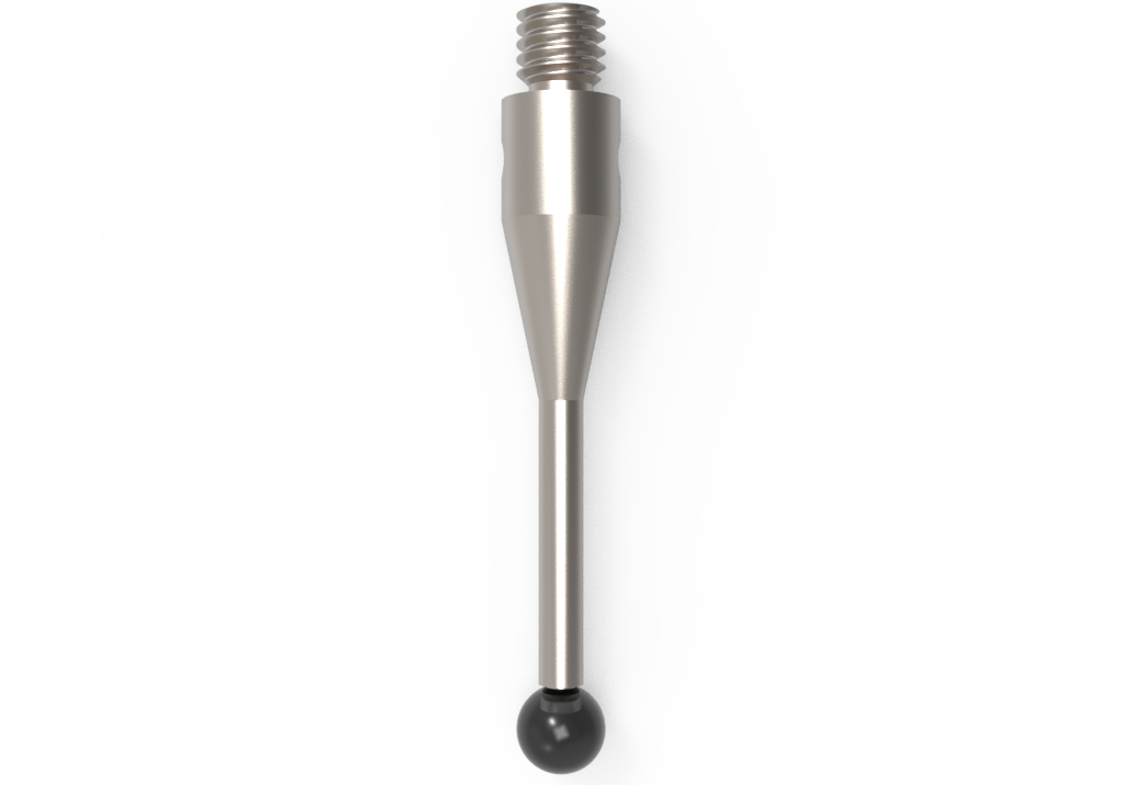 Gerade Taster;  Grundkörper: Stahl; Schaft: Stahl; Kugel: Siliziumnitrid